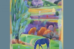 Paisaje, óleo, Arquitectura, Montaña de león, Arte contemporáneo
